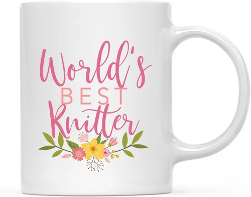 Vista 96 de Andaz Press Taza de café de 11 oz, regalo de broma de la mejor abbuela del mundo, diseño floral, paquete de 1
