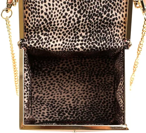 Vista 3 de Small Medium Top Handle Square Frame Clutch Purse Crossbody Bag