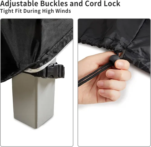 Vista 5 de ALSTER Fundas para Sillas de Patio Impermeables, Fundas para Sillas de Exterior (32" L x 37" A x 36" Al), Fundas de Muebles Negras Duraderas e