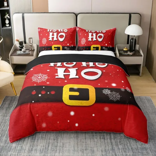 Vista 14 de Funda de edredón de árbol de Navidad 100% algodón natural, juego de ropa de cama de copos de nieve de Navidad para niños y niñas, funda de edredón