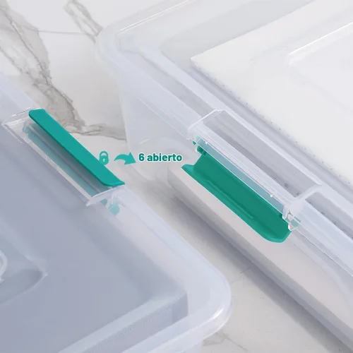 Vista 5 de Paquete de 4 contenedores de almacenamiento de plástico 10Qt Green