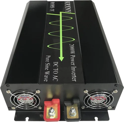 Vista 4 de Inversor de corriente 2000W 12V DC a 120V AC 60HZ onda sinusoidal pura con puerto USB pantalla LCD para RV/hogar solar