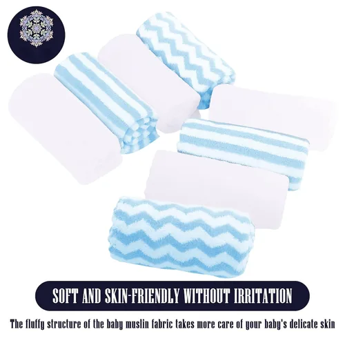 Vista 6 de Paquete de 8 paños para eructos súper suaves para bebé, paños para bebé, ultra absorbentes, grandes, para recién nacidos, para niños y niñas, trapos