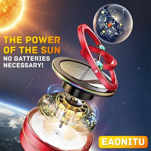 Vista 4 de Girador solar para salpicadero, difusor cinético para decoración de automóvil, accesorios automotrices con temática espacial, intercambio de regalos