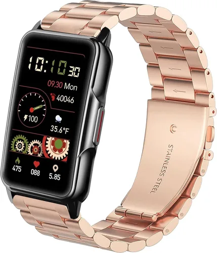 Vista 8 de Lamshaw Compatible con correas de reloj inteligente Mindrose, correa de repuesto de metal de acero inoxidable de 0.71 pulgadas compatible con reloj