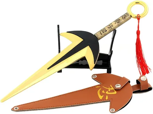 Vista 8 de QIDUDZ Namikaze Minato Kunai Yondaime, modelo de arma de 11.81 pulgadas, figura de acción de juguete de espada de metal ninja para regalo de niños
