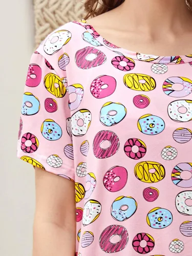 Vista 4 de Floerns Camisón de lencería divertido para mujer, camiseta con estampado lindo