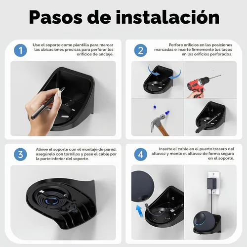 Vista 4 de XLTTYWL® Soporte y montaje de pared con soporte para cable Dot Max 6ª