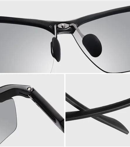 Vista 7 de Gafas de sol polarizadas fotocrómicas unisex para hombres y mujeres deportes pesca conductor gafas de sol de metal