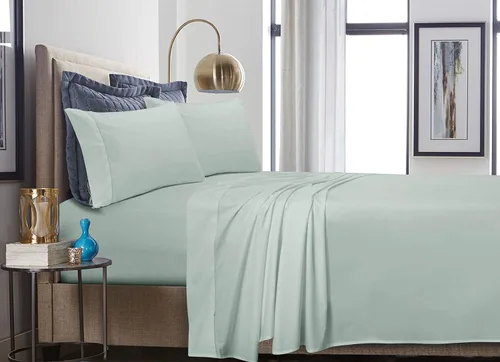 Vista 6 de Tribeca Living Par de almohadas de algodón percal de 500 hilos, estándar, gris