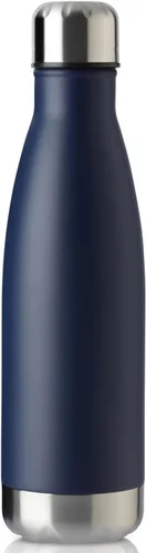 Vista 32 de MEWAY Botella de agua deportiva de 17 onzas con aislamiento al vacío, de acero inoxidable, a prueba de fugas, doble pared en forma de cola, mantiene