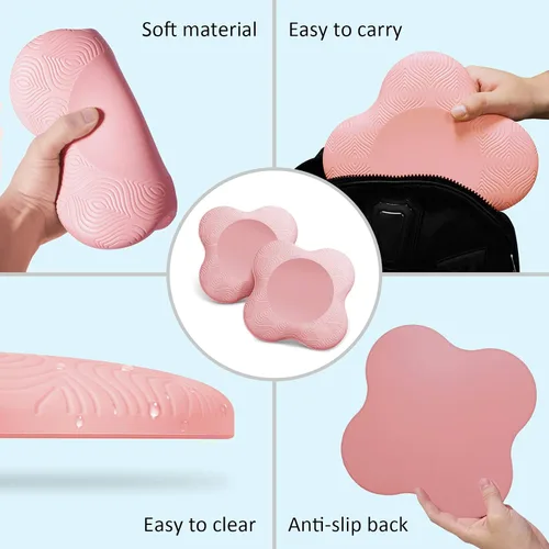 Vista 3 de 2 rodilleras de yoga, alfombrillas de yoga antideslizantes para mujer, soporte para rodillas para yoga, cómodas y ligeras, almohadillas de rodilla