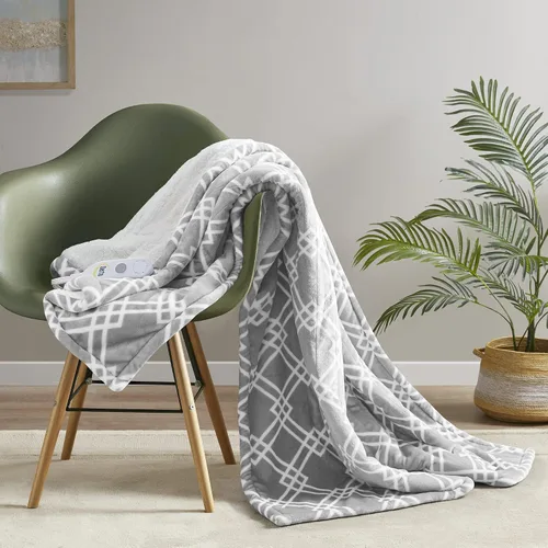 Vista 20 de Serta - Manta de vellón sherpa reversible, ultrasuave y tejida, manta térmica, manta eléctrica; cómoda, agradable y abriga y protege del frío