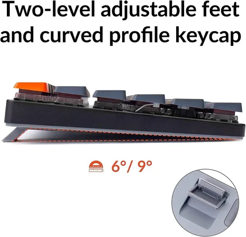 Vista 7 de Keychron K5 - Teclado mecánico para juegos con cable Bluetooth inalámbrico y USB con diseño de tamaño completo, 104 teclas intercambiables