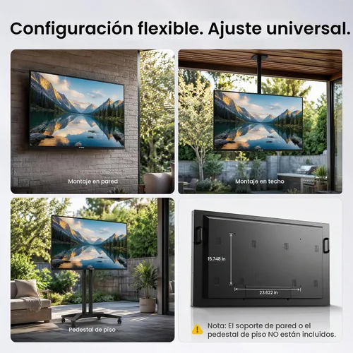 Vista 7 de Televisor de 55 pulgadas para exteriores 4K Google TV, 1500 nits IP55 impermeable, Dolby Vision y Atmos, antirreflejo, Google Assistant Chromecast