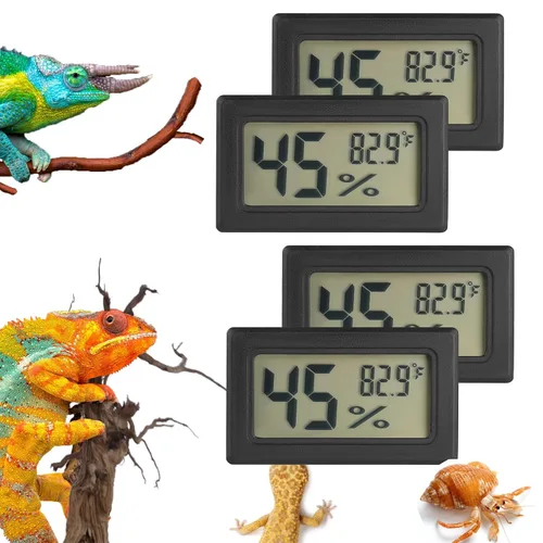 Vista 10 de Termómetro y medidor de humedad para reptiles Termómetro digital de terrario rectangular Accesorios para jaula de dragón barbudo Medidor