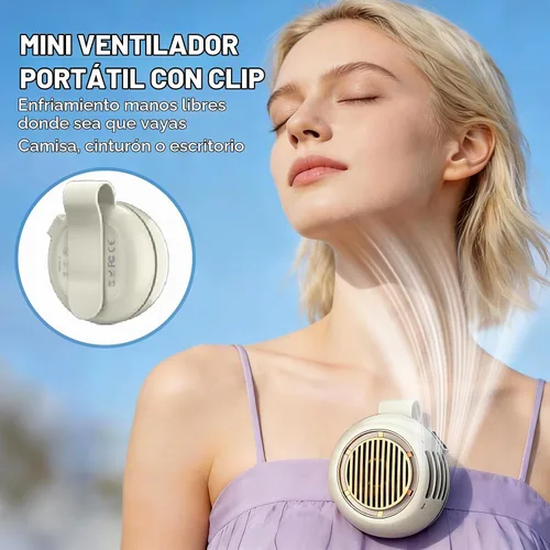 Vista 3 de Mini ventilador portátil sin aspas con clip, ventilador de clip de 5 Verde