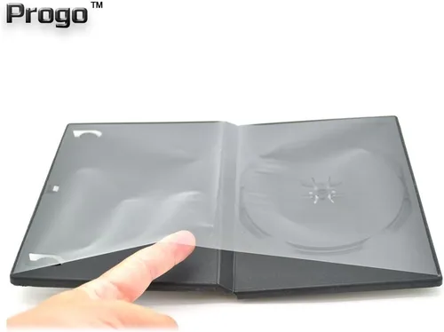 Vista 5 de Progo Paquete de 50 fundas de DVD estándar negras individuales de 0.551 in