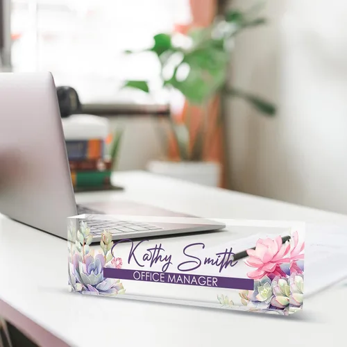 Vista 4 de Placa de nombre personalizada para escritorio, placa de nombre de escritorio personalizada, placa de nombre acrílica, accesorios de escritorio