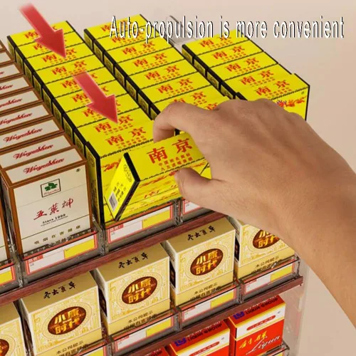 Vista 5 de zktoermn Estantes de exhibición de tienda, empujadores de cigarrillos automáticos, soporte de exhibición de cigarrillos montado en la pared, caja
