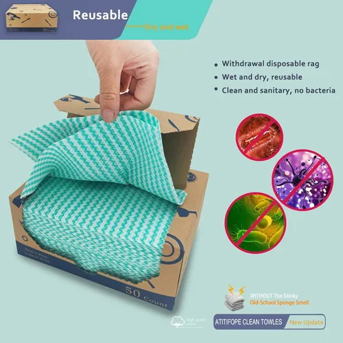 Vista 6 de Toallitas resistentes para platos, 50 piezas, toallitas reutilizables, paños de limpieza multiusos, toallas Paños de limpieza multiusos Toallas