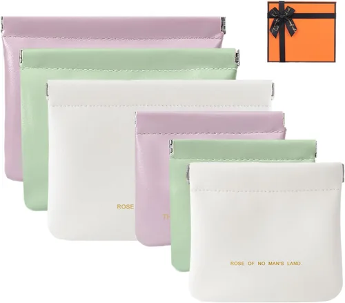 Vista 7 de Bolsa de cuero para anillos, funda para anillos de boda, bolsa para anillos de compromiso, almacenamiento de joyas para novios, portador de anillos