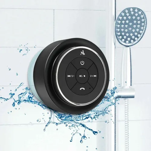 Vista 9 de XLEADER, Altavoz de ducha profesional actualizado, altavoz Bluetooth impermeable IPX7 certificado, con ventosa, cordón de silicona, sonido