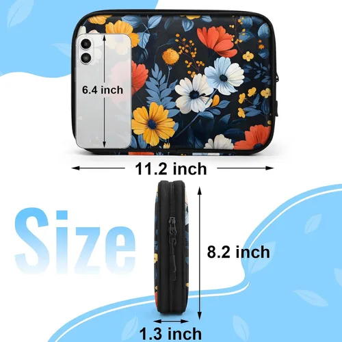 Vista 2 de Flowers Electronics - Funda organizadora de viaje, accesorios tecnológicos, bolsa de almacenamiento de cables para cables, cargador, teléfono, disco
