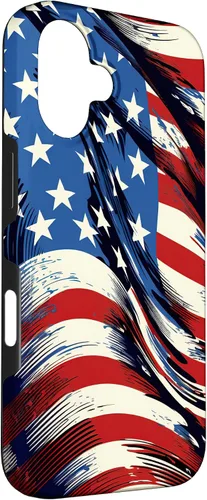 Vista 3 de iPhone 16 Cool USA Flag - Estados Unidos de América - Funda de diseño patriótico