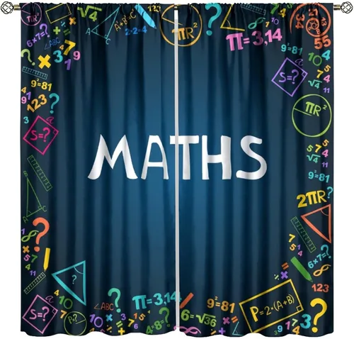 Vista 19 de Cortinas opacas para ventanas de ciencia para niños, lupa de libro de laboratorio de ciencia, lupa, frascos moleculares, cortinas impresas
