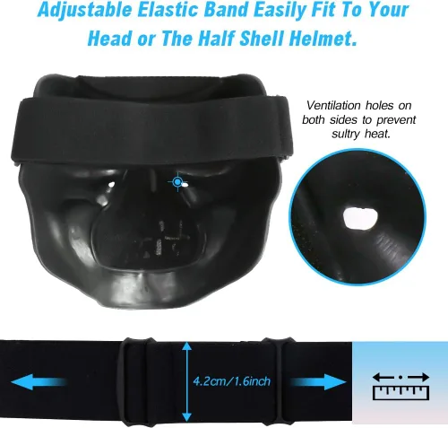 Vista 4 de Máscara de calavera espeluznante con lente polarizada para Airsoft, Paintball, Motor Racing