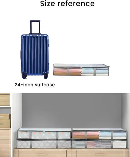 Vista 3 de Bolsa de almacenamiento grande de PVC con cremallera, organizador a prueba de polvo para mantas/ropa/artículos de temporada, bolsa de almacenamiento