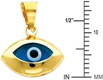 Vista 2 de Colgante de oro amarillo real de 14 quilates con dije de mal de ojo