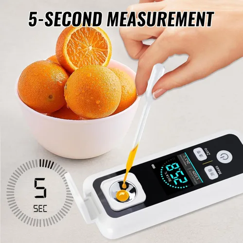 Vista 4 de Refractómetro digital Sugar Brix, medidor Brix del 0 al 32% con ATC, ± 0.2% de precisión recargable de contenido de azúcar para jugo, vino, cerveza