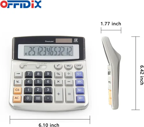 Vista 8 de OFFIDIX Calculadora de escritorio de oficina Calculadora de energía dual
