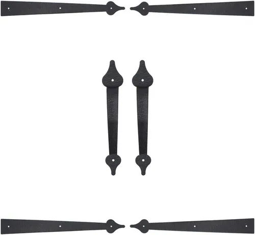 Vista 7 de WINSOON - Herramientas decorativas de metal para puerta de garaje, con tornillos, estilo casa de transporte, bisagras ciegas, manijas, puerta
