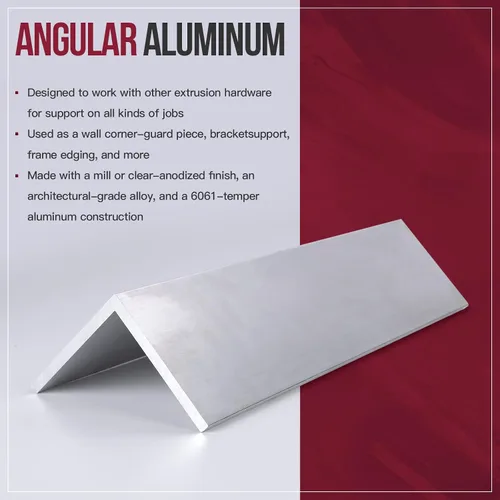 Vista 3 de 13 pulgadas de barra angular de aluminio, 3" x 3" x 1/4" de ángulo de aluminio 6061, material de moledor T6511 de 1/4" de espesor 1 pieza