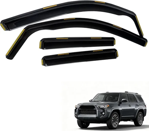 Vista 35 de inchannel - Visera de ventana compatible con Toyota 4Runner 2010-2024, protectores de lluvia, deflector de viento, humo, 4 piezas