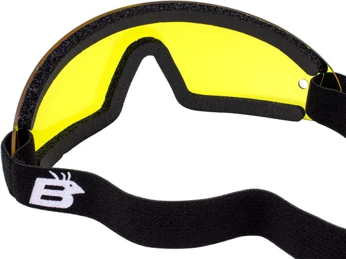 Vista 5 de Birdz Gafas Wing Sky Dive Skydiving Gafas con acolchado Marco Negro con Lente Amarillo