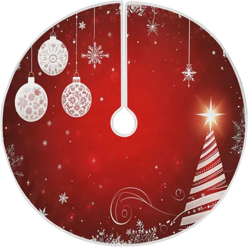 Vista 13 de Falda patriótica para árbol del 4 de julio, 36 pulgadas, diseño de fuegos artificiales de Estados Unidos, Estados Unidos, tapete de Navidad