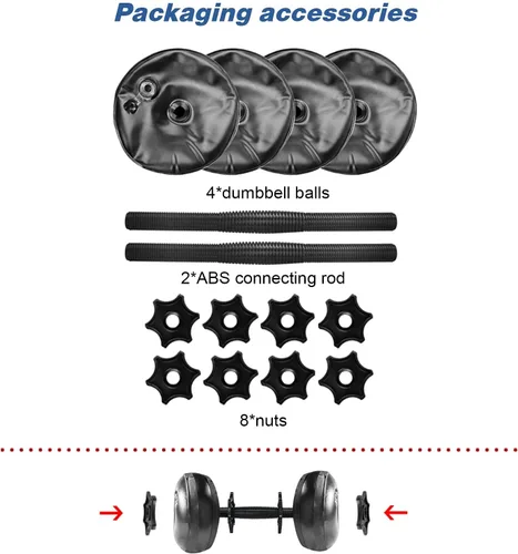 Vista 5 de Water Filled Dumbbells Set - Water Filled Weights - Portable Travel Weights - Adjustable Dumbbells