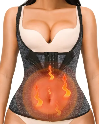 Vista 9 de YADIFEN Waist Trainer for Women,Zipper Corset Body Shaper for Tummy Control Neoprene Cincher Sweat Sauna Vest Tank Top