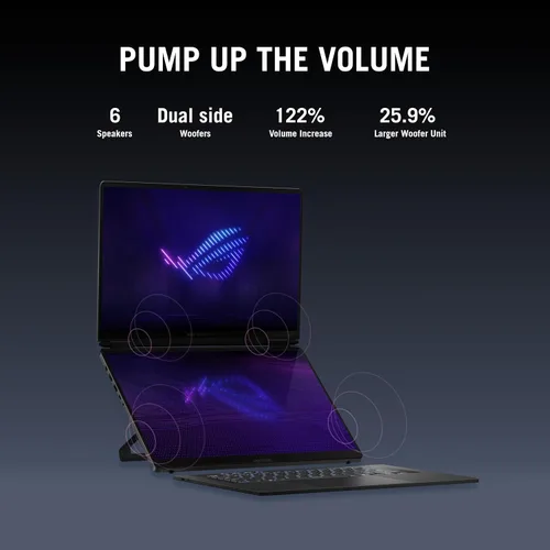 Vista 9 de ASUS ROG Zephyrus Duo Pantalla táctil dual desmontable de 16 pulgadas 3K OLED ROG Nebula HDR 120Hz Copilot+ PC Gaming Notebook Intel Core Ultra 9