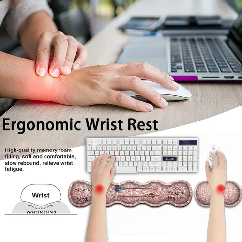 Vista 4 de Alfombrilla de mouse grande para juegos, alfombrilla de escritorio de oficina extendida, impermeable para el hogar, reposamuñecas ergonómicas