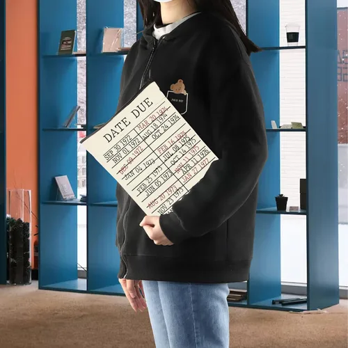 Vista 5 de Libro de biblioteca, fecha de vencimiento, funda de libro, bolsa de regalo para amantes de los libros, regalo bibliotecario (fecha de vencimiento)