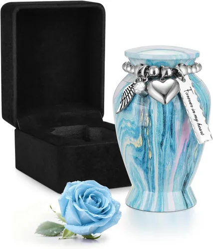 Vista 20 de Dletay Urnas pequeñas personalizadas para cenizas humanas, recuerdo de 2.85 pulgadas, mini urna de cremación conmemorativa para mujeres y hombres