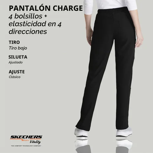 Vista 5 de BARCO Skechers Vitality Charge - Pantalón deportivo ajustado para mujer, pantalones de tiro bajo con pierna cónica y elástico en 4 direcciones Negro