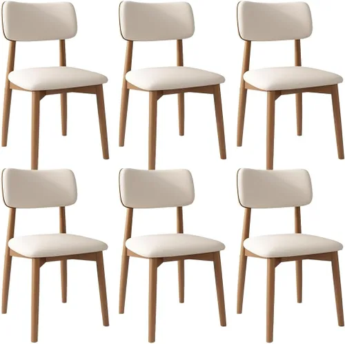Vista 63 de YVYKFZD Solid Wood Dining Chairs, Kitchen Chairs Set with Curved Backrest, Leather Upholstered Dining Room Chair, Armless Living Room Chair, for