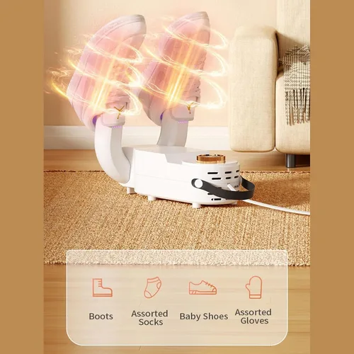 Vista 2 de Secador de zapatos, secado rápido, desodorizante, secado rápido, súper silencioso, sobrecalentamiento, calentador de zapatos de diseño plegable