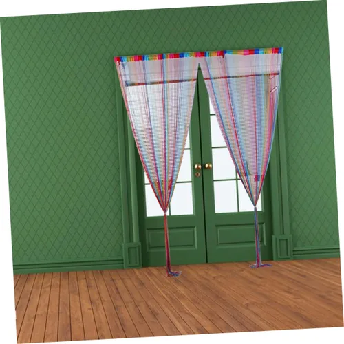 Vista 5 de Levemolo Panel de flecos con borlas, panel de flecos para puerta, panel de ventana de encaje, telón de fondo de fotos de boda, cortina de cinta